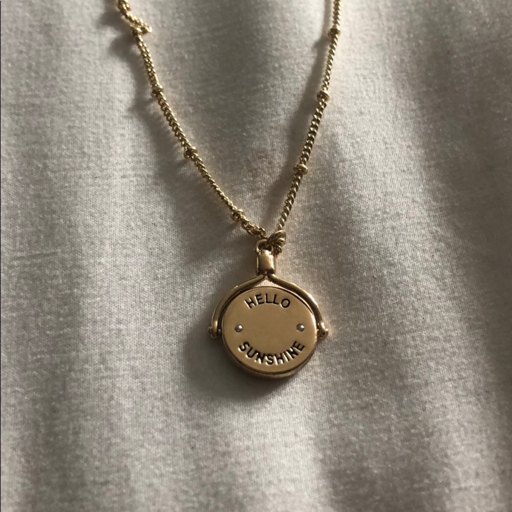 “Hello Sunshine” necklace with double sided charm